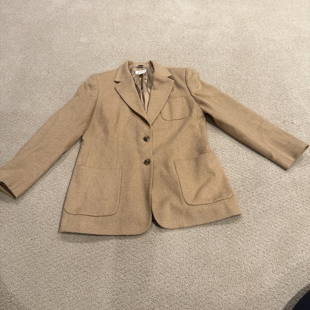 Talbots Pure Camel Hair Blazer Jacket 2 Button Preppy Academia Classic Size 10.